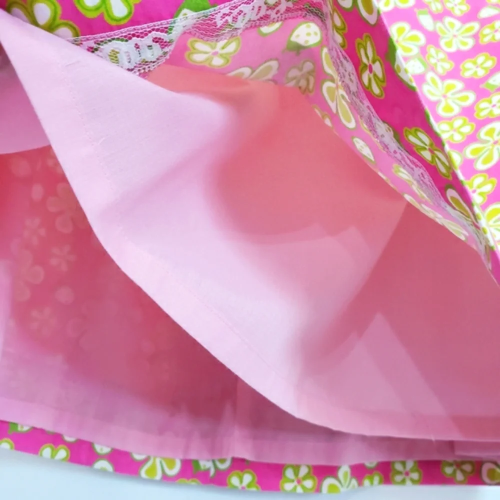 Vintage Lilly Pulitzer Strapless Lip Pink Dunebuggy Floral w/Ladybugs Midi Dress - Picture 3 of 14
